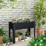 Cama de jardín elevada de metal con patas y orificio de drenaje para flores y vegetales - 24 x 11 x 18 pulgadas