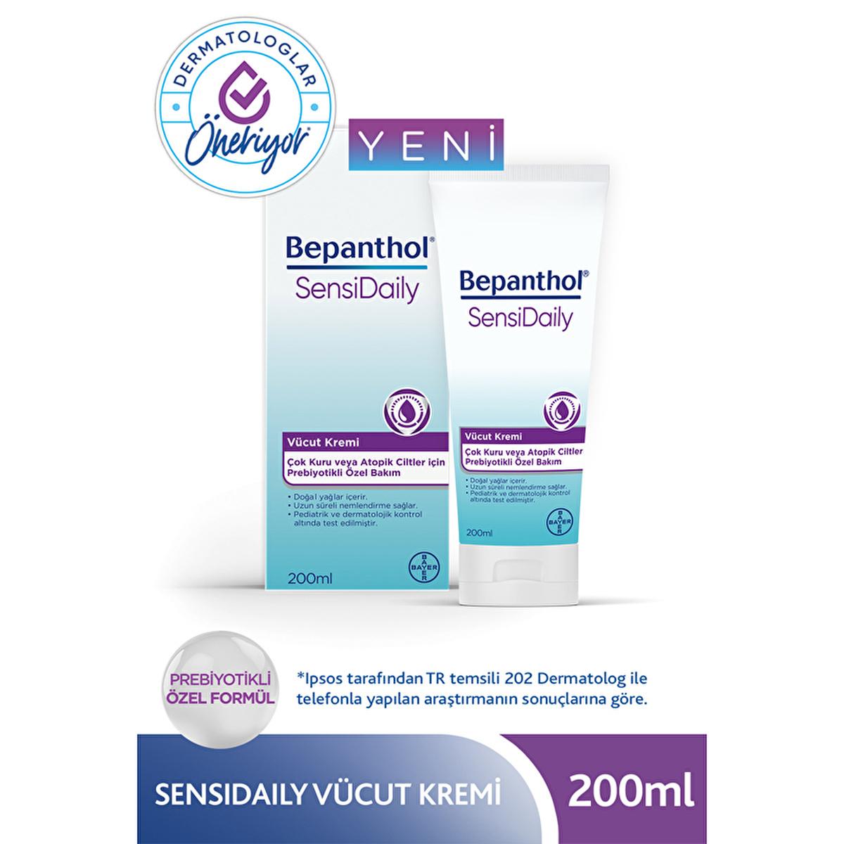 Bepanthol: SensiDaily Body Cream - Long Lasting Moisturizer for Sensitive Skin - Dermatologically & Pediatric Tested, Natural Oils, Skin Barrier Protection, 200ml