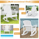 Sillón mecedora Adirondack de madera para niños con asiento de listones