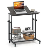 Mesa de pie móvil de altura ajustable con tablero inclinable
