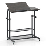 Mesa de pie móvil de altura ajustable con tablero inclinable