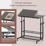 Mesa de pie móvil de altura ajustable con tablero inclinable