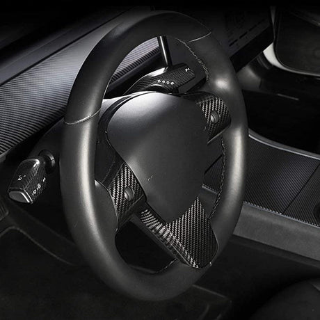 Model 3 / Y Steering Wheel Patch - Carbon Fiber Interior Mods