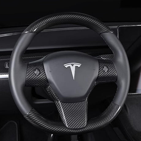 Model 3 / Y Steering Wheel Patch - Carbon Fiber Interior Mods