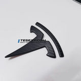 Model 3 / Y T Logo Overlay Front & Rear - Real Carbon Fiber Exterior