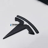 Model 3 / Y T Logo Overlay Front & Rear - Real Carbon Fiber Exterior