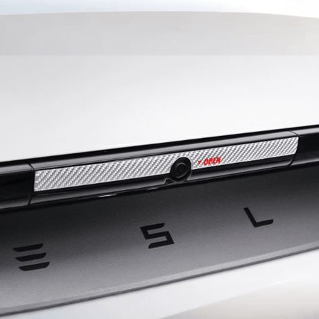 Model Y Juniper Rear Trunk Button Sticker | Flexible Urethane Carbon Fiber