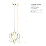 Araña LED moderna regulable de luz blanca cálida
