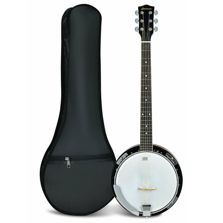 Banjo profesional Sonart de tamaño completo de 39 pulgadas y 6 cuerdas con 24 tensores y espalda abierta