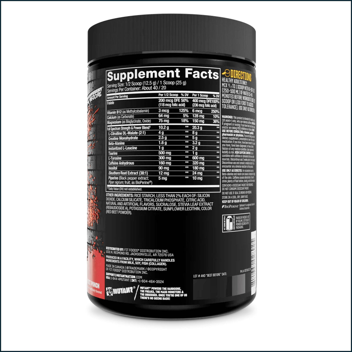 Mutant All-In Preentrenamiento de Dosis Completa, 40/20 Servicios