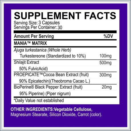 MyoBlox Mania Potenciador de Testosterona, 90 Cápsulas