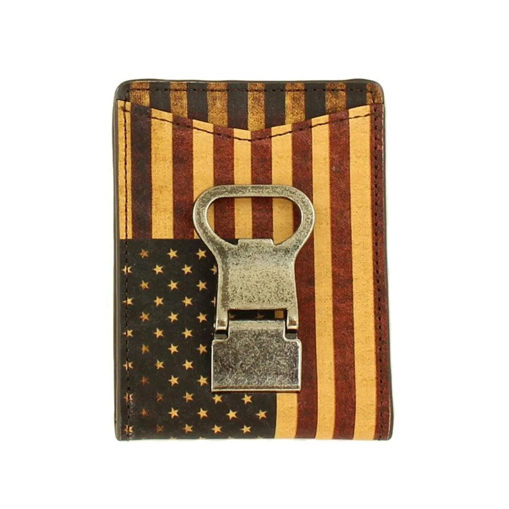 Nocona Vintage Bandera de EE. UU. - Billetera para hombre con clip para billetes