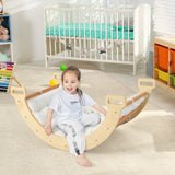 Balanza de arco 2 en 1 con cojín suave para niños pequeños - Natural