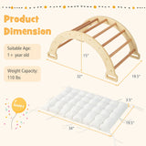 Balanza de arco 2 en 1 con cojín suave para niños pequeños - Natural