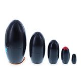 Set of 5 Penguins Wooden Nesting Dolls 5 Inches