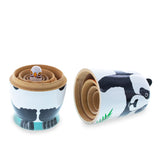 Panda, Tiger, Leopard, Monkey, Eagle Wooden Nesting Dolls