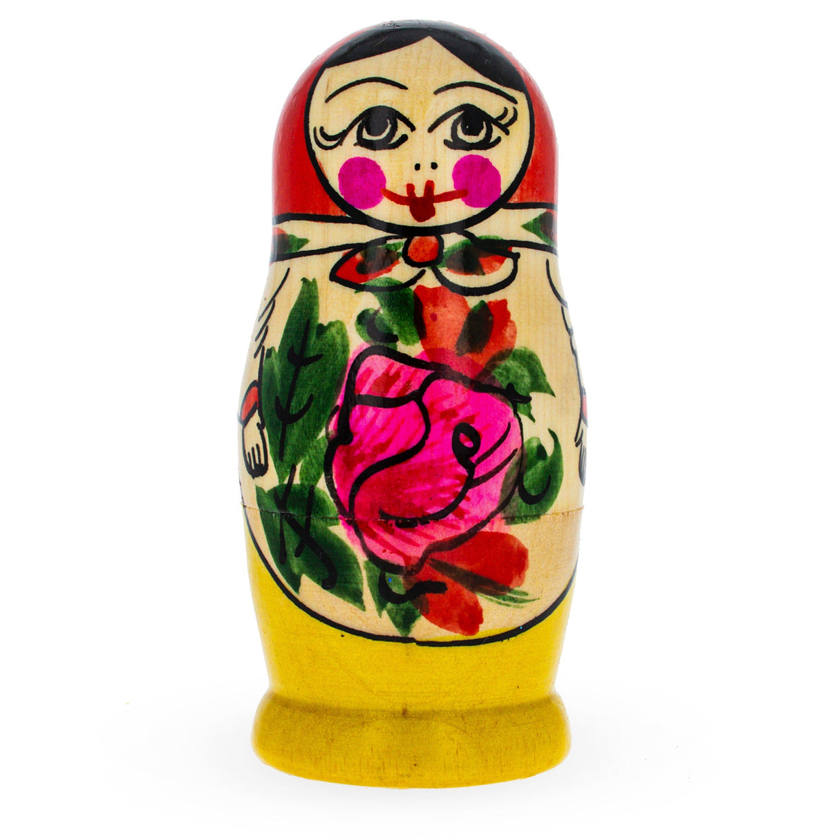 Set of 4 Semyonov Traditional Wooden Nesting Dolls 4 Inches