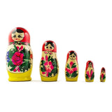 Set of 5 Unfinished Wooden Nesting Dolls with Paints DIY Craft Blanks for Painting  5.75 Inches