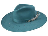 Sombrero de vaquera Stetson Night Sky S - Fedora de fieltro de lana de ala ancha