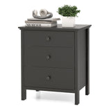 3-Drawer Wooden Nightstand Modern Bedside Table