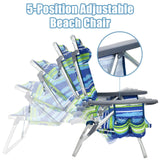 2 Pieces Folding Backpack Beach Chair with Pillow-Pink