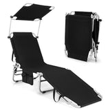 Tumbona reclinable ajustable para exteriores, playa, patio, piscina con parasol