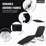 Tumbona reclinable ajustable para exteriores, playa, patio, piscina con parasol
