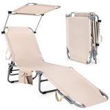 Tumbona reclinable ajustable para exteriores, playa, patio, piscina con parasol
