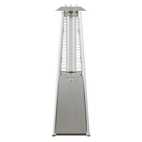 Calentador de patio de mesa portátil de acero inoxidable de 10000 BTU con tubo de vidrio