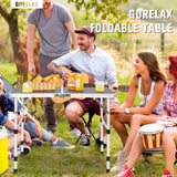 Mesa de aluminio para parrilla con superficie de rejilla de hierro - Plateada