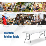 Mesa de camping plegable portátil con asa de transporte