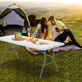 Mesa de camping plegable portátil con asa de transporte