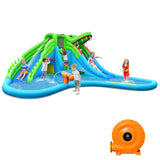 Tobogán acuático hinchable con estilo de cocodrilo, castillo hinchable mejorado para niños con soplador de 780W