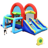Castillo hinchable con toboganes dobles y soplador de 480W