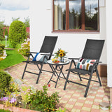 Mesa auxiliar de patio con tablero de cristal templado