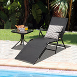 Tumbona plegable de patio con respaldo y reposapiés