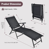 Tumbona plegable de patio con respaldo y reposapiés