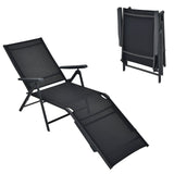 Tumbona plegable de patio con respaldo y reposapiés