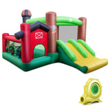 Castillo Hinchable Temático de Granja 6 en 1 con Trampolín y Soplador de 735W
