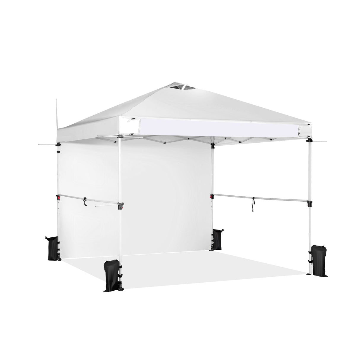Carpa Comercial Plegable de 10 x 10 pies con Ruedas y Tira para Pancarta