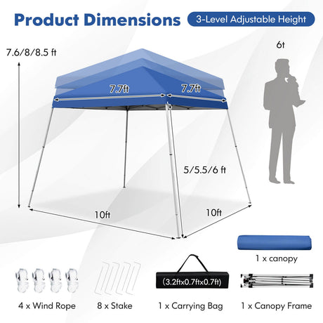 Carpa instantánea plegable para exteriores de 3 x 3 metros con bolsa de transporte