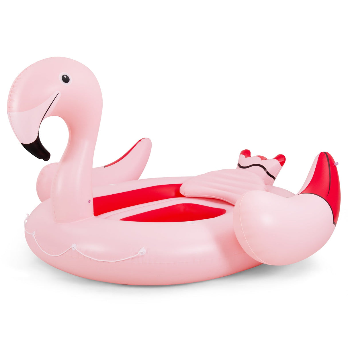 Isla flotante inflable Flamenco para 6 personas con 6 portavasos para piscina y río