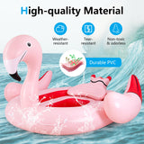 Isla flotante inflable Flamenco para 6 personas con 6 portavasos para piscina y río