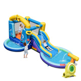 Inflatable Ocean-Themed Bounce House with 680W Blower and 2 Pools