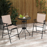 Juego de bistró de exterior de 3 piezas con 2 sillas plegables - Beige