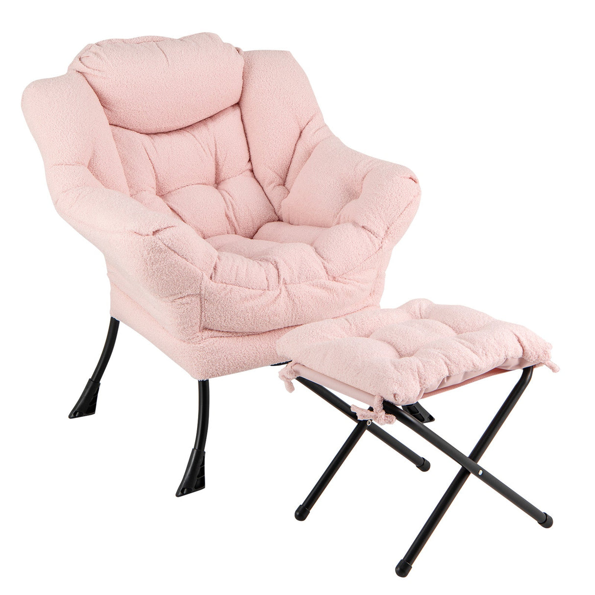 Sillón moderno con reposapiés plegable y almohada para la cabeza