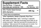 NutraKey Milk Thistle 250mg, 100 Capsules