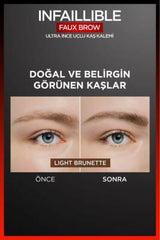 L'Oreal Paris Infallible Faux Brow: Ultra-Fine Light Brunette Eyebrow Pencil for Natural, Long-Lasting Definition