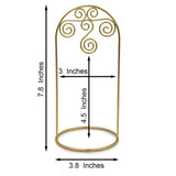 Gold Tone Metal Swirl Arch Ornament Stand Display 7.75 Inches