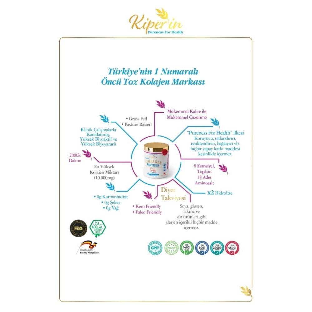 Kiper _n Collagen Peptide Supplement 500gr - Pure Hydrolyzed Collagen Powder for Joint and Skin Health